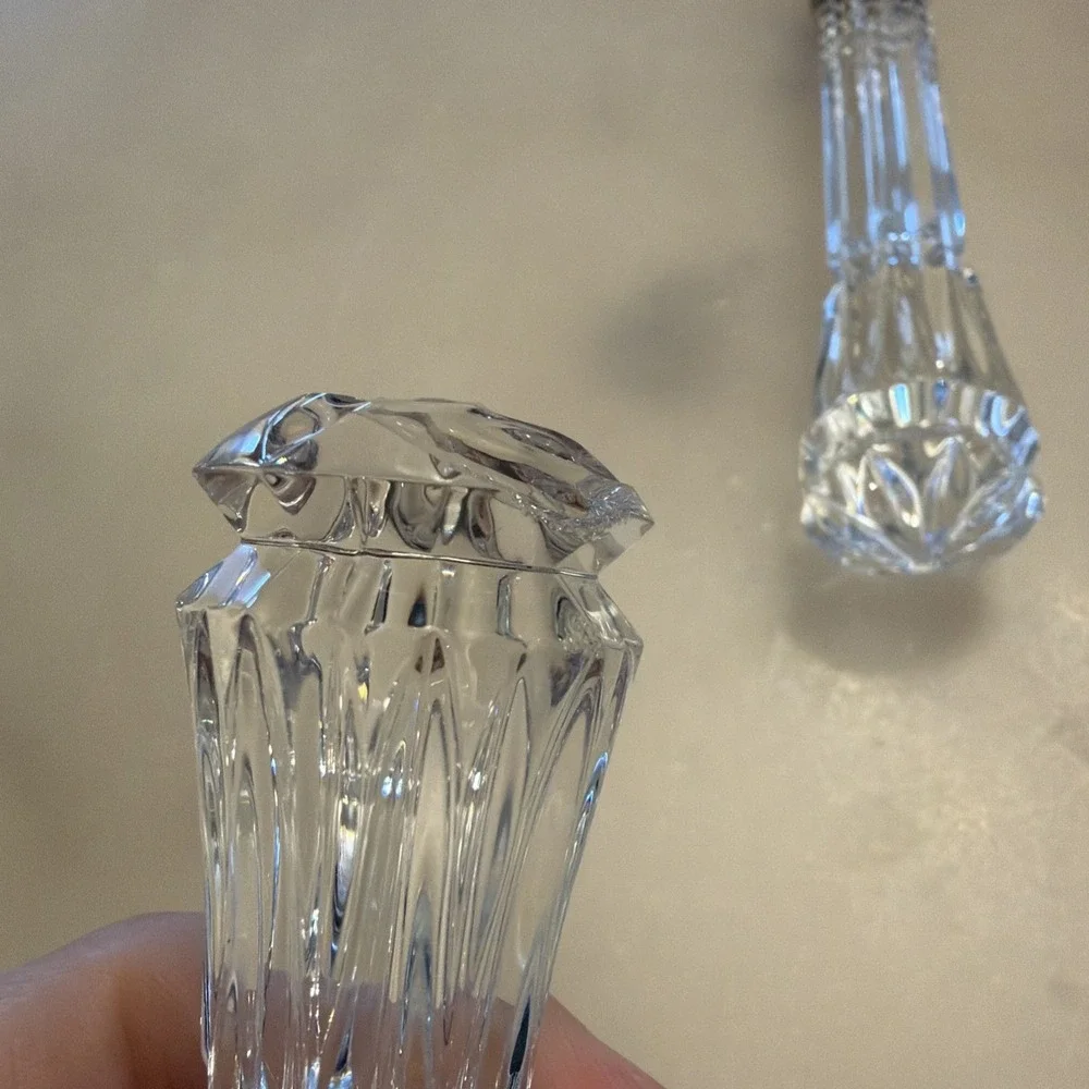 Reed & Barton Stainless & Glass/Crystal Handle 2 Piece Salad Serving Utensils